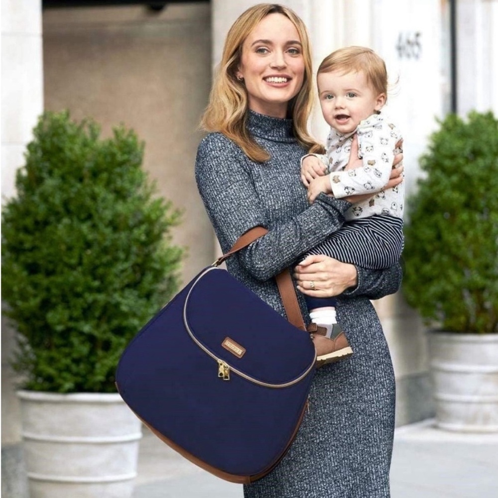 Skip Hop Curve Satchel Diaper Bag Navy EUC